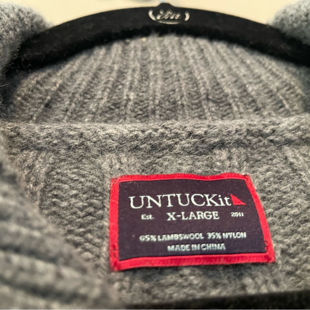 UNTUCKit Cable knit Men’s Button Down Cardigan Sweater, XL, UGC - Picture 2 of 11